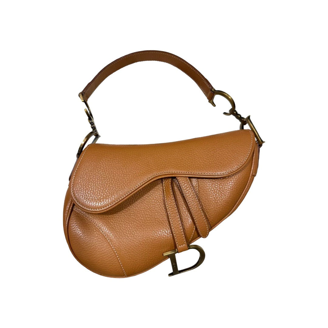 Dior Caramel Brown Leather Saddle Bag - Luxury Designer Handbag for Women | Perfect for Everyday Use, Work & Special Occasions