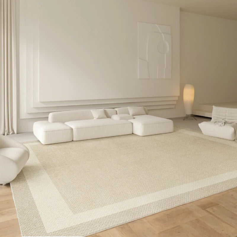 Madilynn Luxury Velvet Border Waterproof Area Rug - Soft Non-Slip Living Room Carpet for Bedroom, Nursery & High Traffic Areas