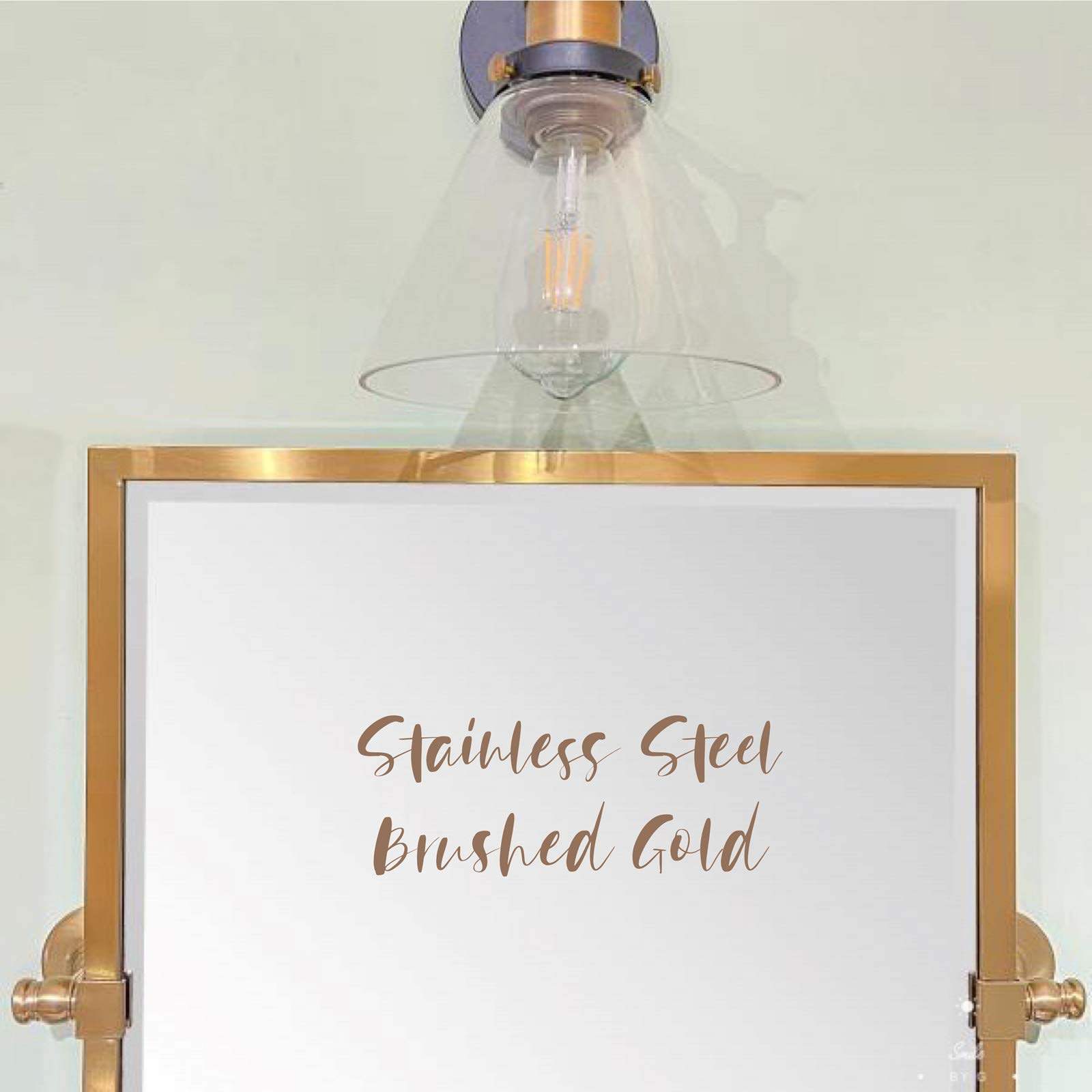 TEHOME 28.5 x 36 Inch Brushed Gold Pivot Mirror - Rectangle Tilt Bathroom Wall Mirror with Metal Frame, Beveled Edge for Vanity, Bedroom & Dressing Room - Perfect for Makeup, Shaving & Home Decor