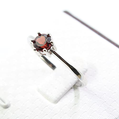 925 Sterling Silver Genuine Garnet Ring for Women - Elegant & Durable Everyday Jewelry for Work, Date Night & Special Occasions