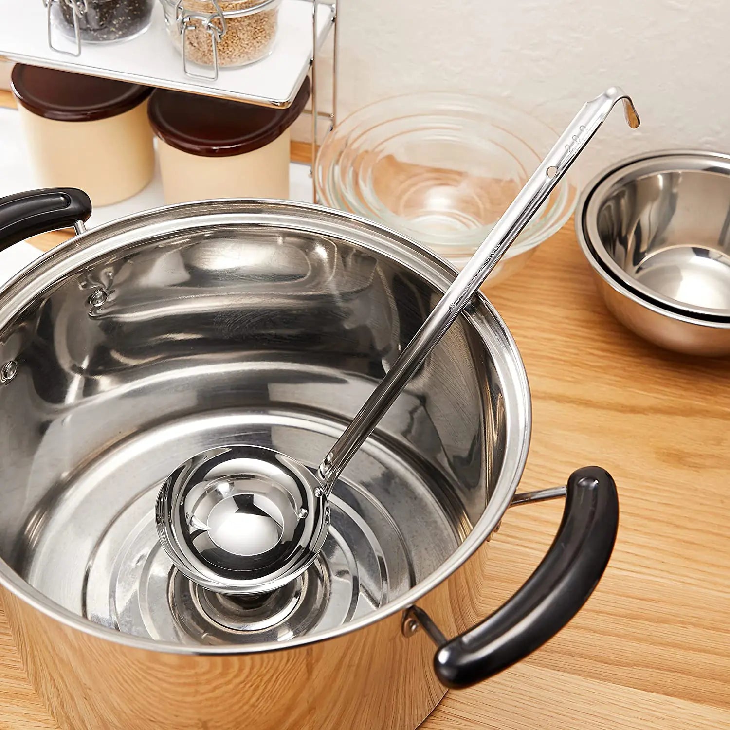 Premium Gyokkodou Stainless Steel Soup Ladle - 12 Inch Kitchen Cooking Spoon for Serving, Stirring & Scooping - Ideal for Soup, Stew, Pasta & Sauce - Dishwasher Safe Durable Restaurant-Grade Utensil
