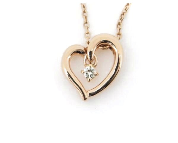 4°C K10PG Pink Gold Diamond Necklace for Women - Elegant 10K Rose Gold Pendant Jewelry Gift for Anniversary, Valentine's Day & Special Occasions