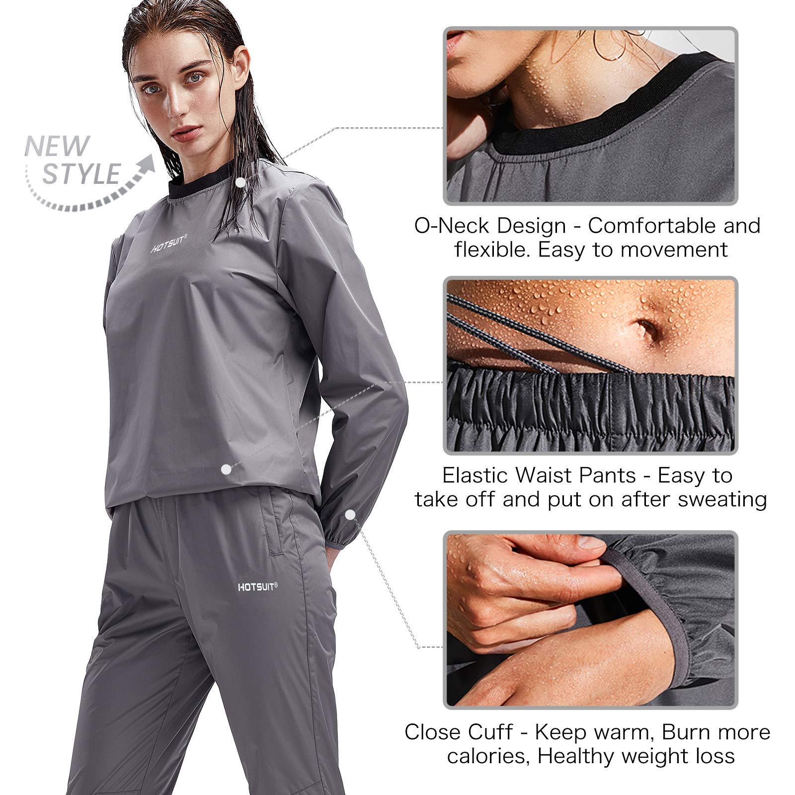 HOTSUIT Women's Sauna Suit - Durable Gym Workout Jacket & Pants Set for Weight Loss & Detox - Perfect for Sauna, Cardio, and Home Exercise