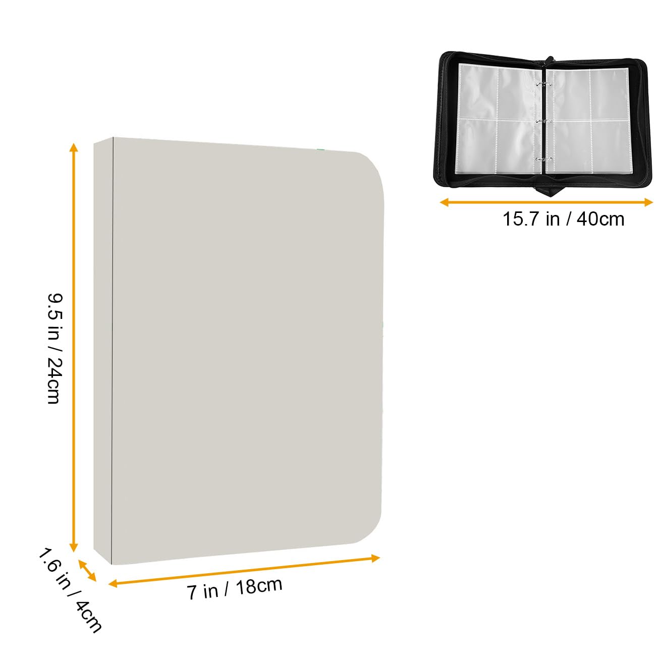 Premium Leatherette 4-Pocket Trading Card Binder with Zippered 3-Ring Design - Top Loading Protector for Baseball Cards, TCG & Collectibles | Perfect for Card Storage, Organization & Display at Home, Tournaments or Conventions