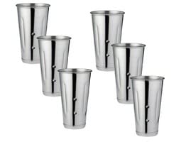 Dynore Set of 6 Long Lassi Glasses - Traditional Indian Malt Cups for Mango Lassi, Milkshakes & Smoothies - Perfect for Indian Restaurants, Home Entertaining & Gift Giving