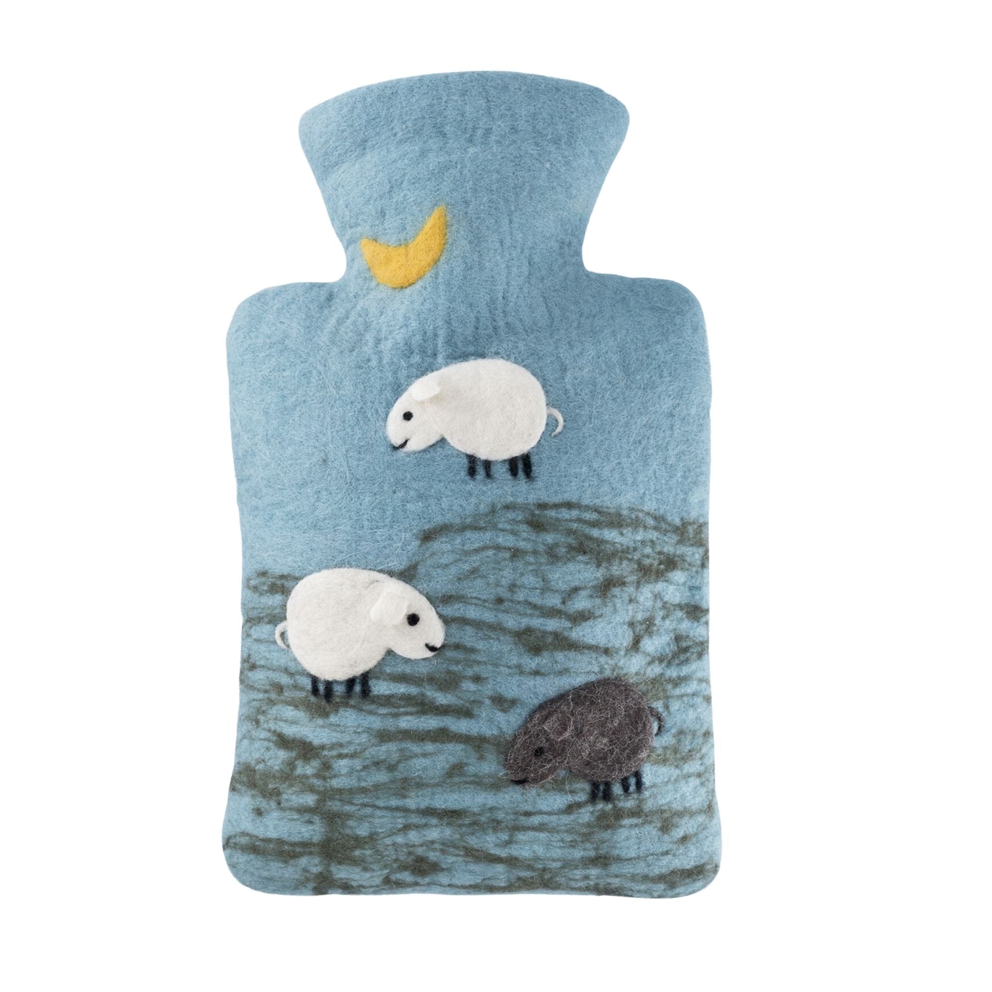 1.8L Premium Hot Water Bottle with Soft Merino Wool Cover - Rubber-Free, Eco-Friendly for Pain Relief & Warmth - Perfect for Cold Nights, Period Cramps & Cozy Home Use