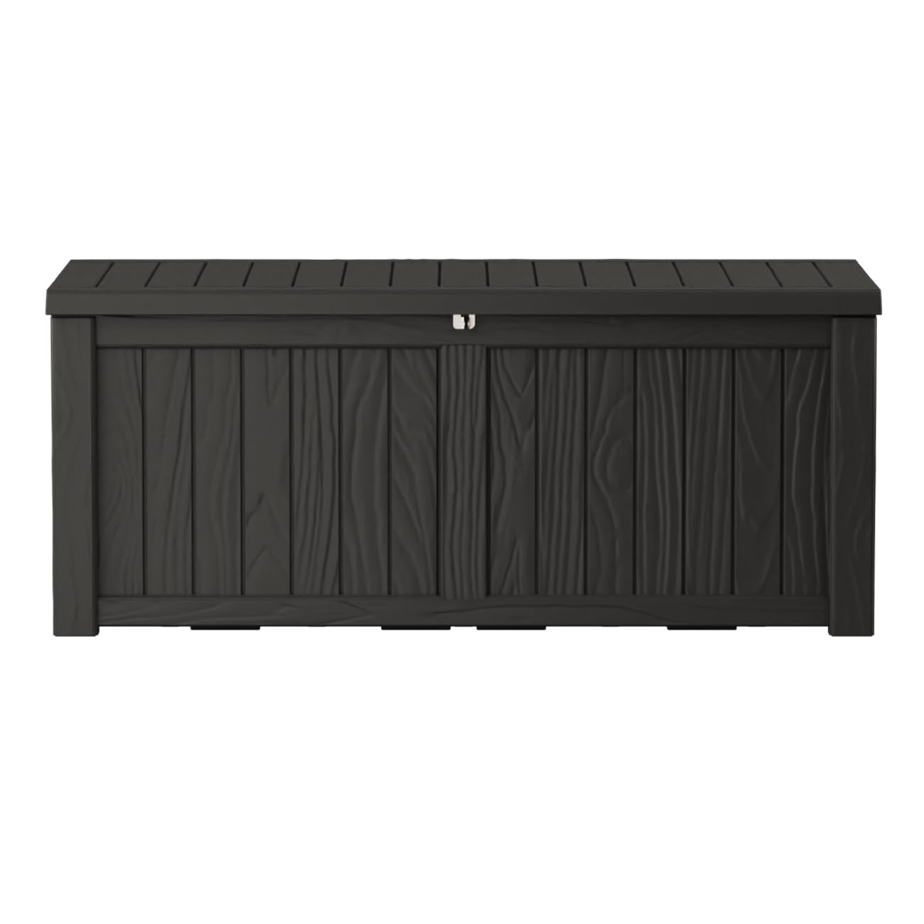 120 Gallon Lockable Resin Deck Box - Waterproof & UV-Resistant Outdoor Storage Container for Patio Cushions, Pool Toys, and Delivery Packages | Durable Black Weatherproof Storage Solution for Backyard, Garden, and Poolside Organization
