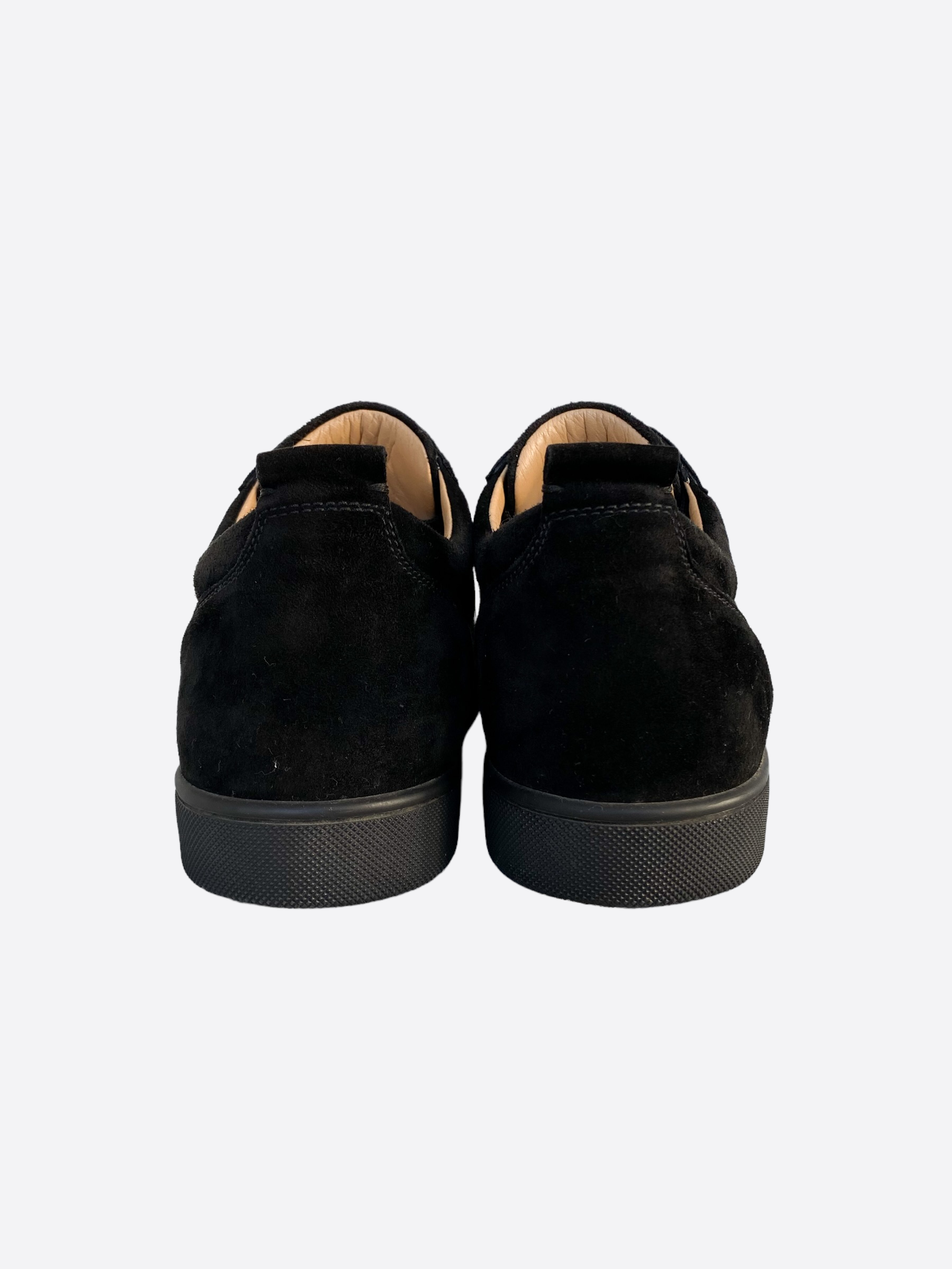 Christian Louboutin Black Velvet Spiked Low Top Sneakers for Women - Luxury Fashion Shoes for Casual Wear & Night Out