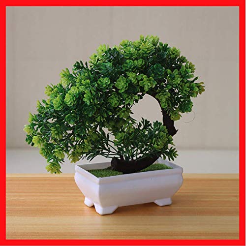Artificial Bonsai Tree - Realistic Plastic Japanese Pine Bonsai Plant for Home & Office Decor, Desktop Display, Zen Garden - Perfect for Living Room, Bedroom, Workspace & Meditation Spaces (Crescent Style)
