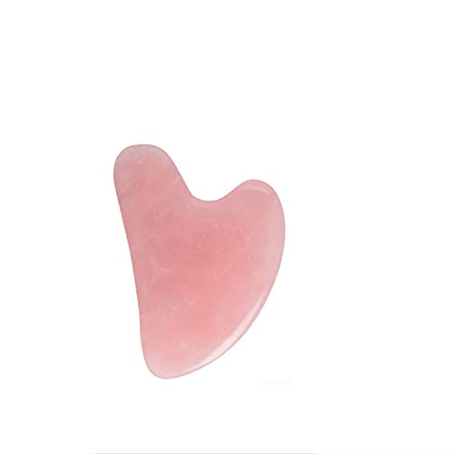 Rose Quartz Gua Sha Facial Massage Tool - Heart Shape for Face Scraping, SPA & Acupuncture Therapy, Pink - Relieve Tension & Promote Glowing Skin for Daily Skincare & Self-Care Routine
