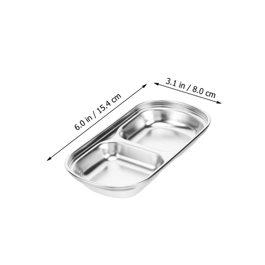 Premium Hemoton 2-Piece Stainless Steel Condiment Dishes Set - Small Dipping Bowls for Sauce, Seasoning, Vinegar & Appetizers - Perfect for Kitchen, Dining Table & Party Serving