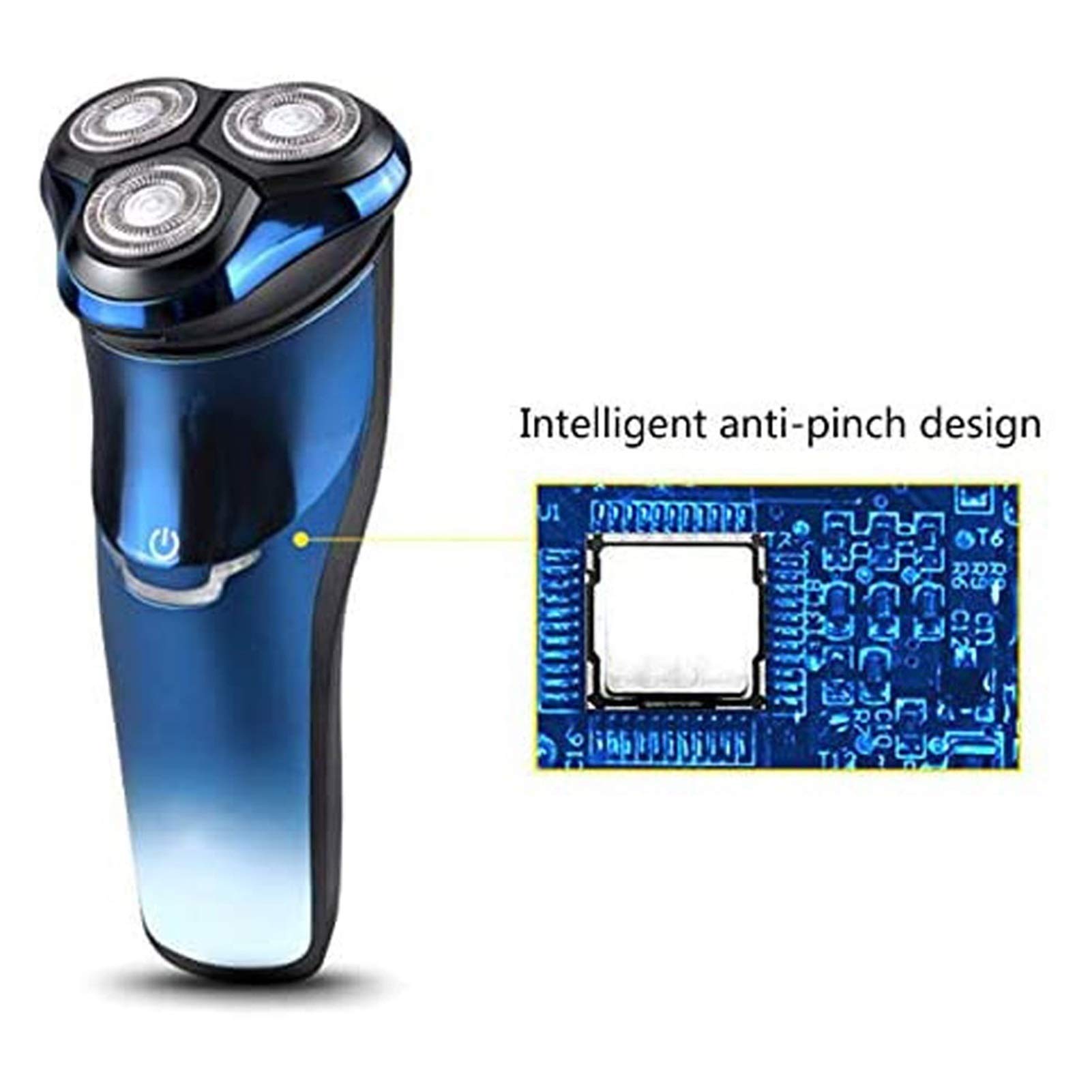 Premium Electric Shaver for Men - 3D Rotary Wet/Dry Waterproof Cordless Razor with Pop-up Trimmer | Rechargeable Shaving System for Smooth Shave | Ideal for Travel, Gym & Daily Grooming - Blue