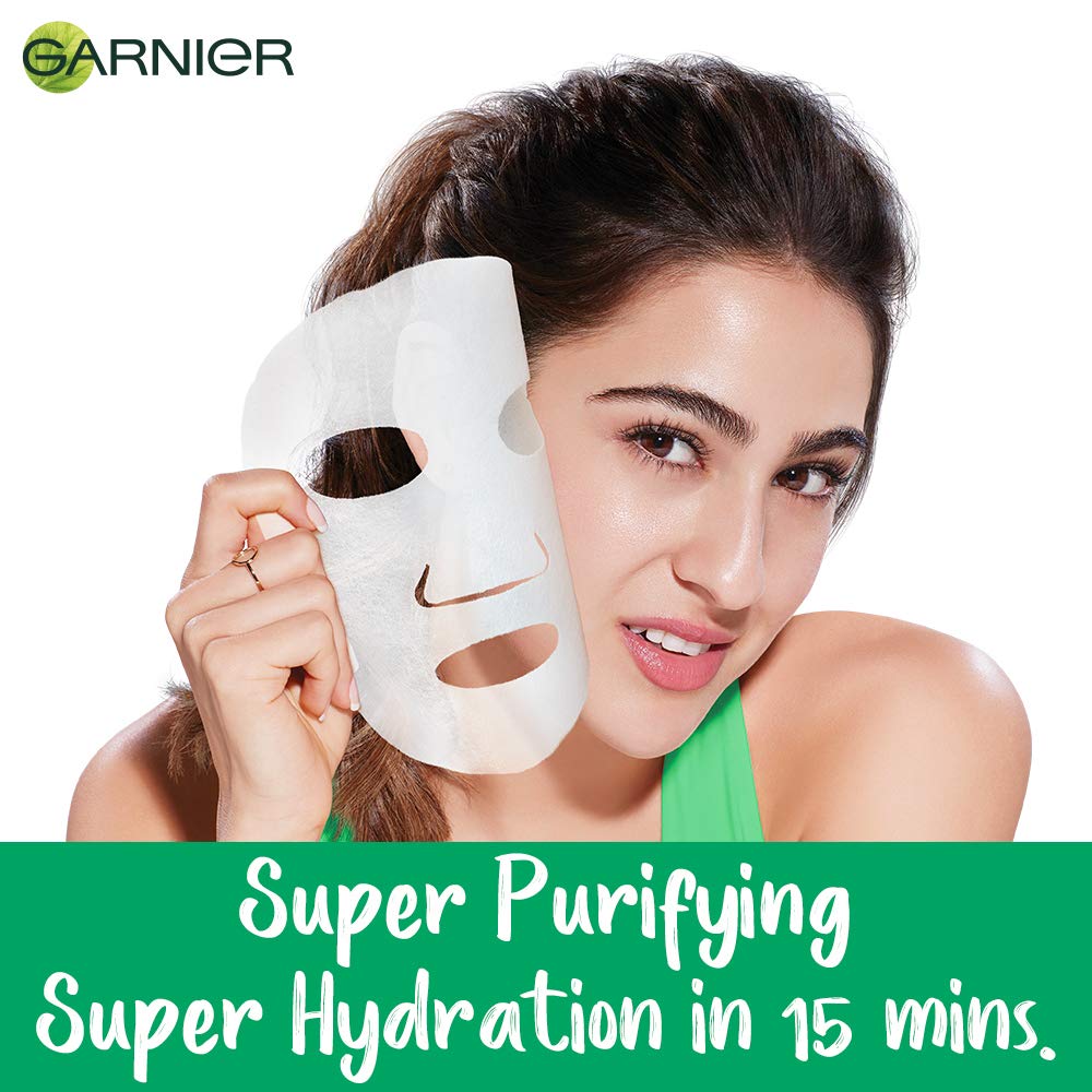 Garnier Skin Naturals Green Tea Face Serum Sheet Mask 32g & Hydra Bomb Eye Serum Mask 6g - Hydrating & Brightening Skincare Set for Glowing Skin | Perfect for Daily Use, Travel & Self-Care Routine