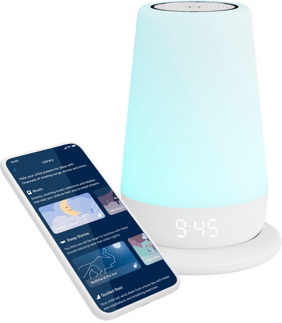 Hatch Rest+ 2nd Gen Baby & Kids Sound Machine with Night Light, Alarm Clock, Sleep Trainer, White Noise & Bedtime Stories - Portable with Backup Battery & Charging Base - Perfect for Nursery, Bedroom & Travel