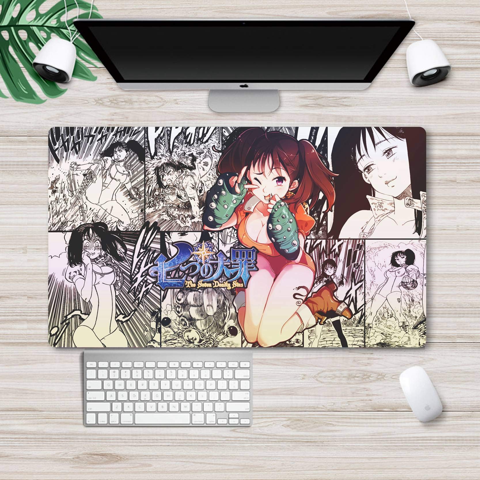 The Seven Deadly Sins Anime Gaming Mouse Pad - Large Non-Slip Desk Mat for Computer, Keyboard & Mouse (Meliodas, Ban, Escanor) - Perfect for Office, Gaming & Anime Fans