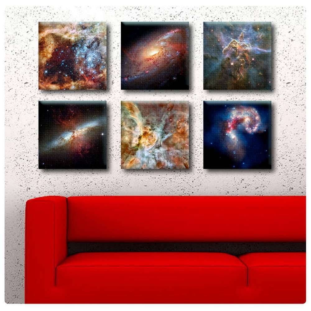 NASA Hubble Space Galaxy Astronomy Fine Art Print Poster Set of 6 - 16x16 Inches (41x41cm) Rolled on Premium Photo Paper - Stellar Wall Decor for Bedroom, Nursery & Office - HD Space-Themed Home Decor