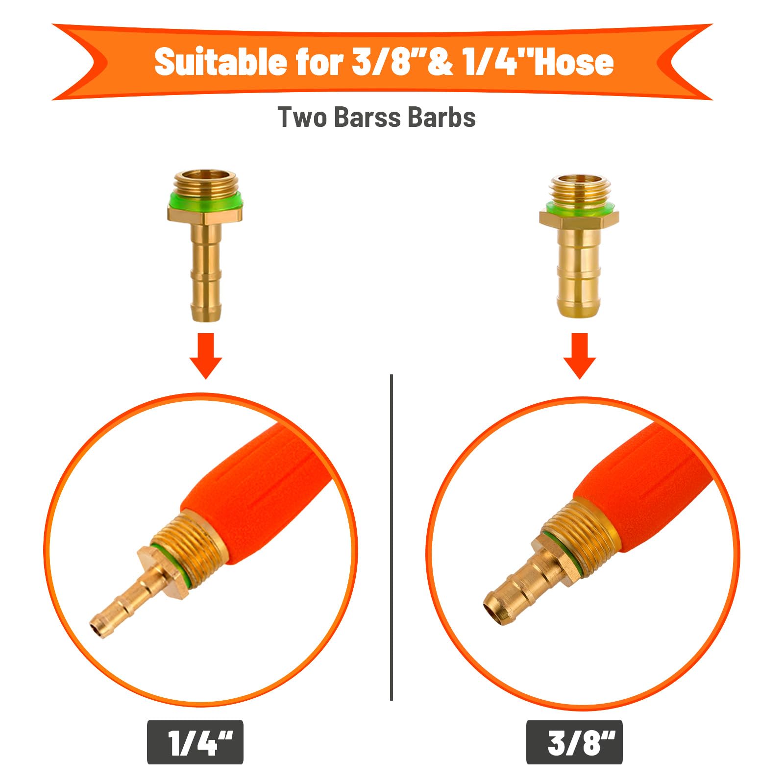 2 Pack 29 Inch Heavy Duty Brass Spray Wand with Adjustable Nozzle - 1/4