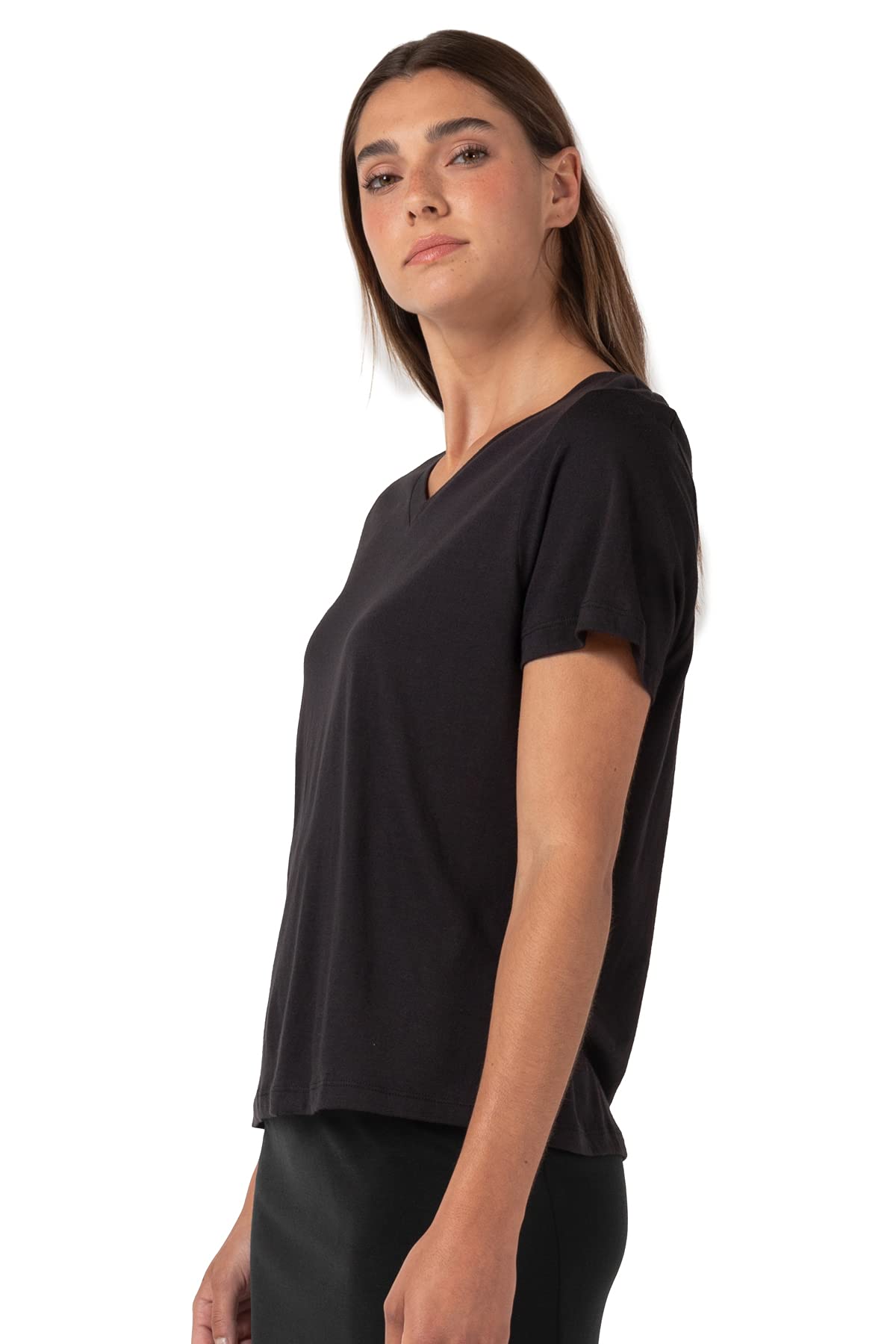 Pure & Simple Women's Short Sleeve V-Neck T-Shirt - Soft Cotton Casual Tee for Everyday Wear | Perfect for Work, Gym & Weekend Outfits