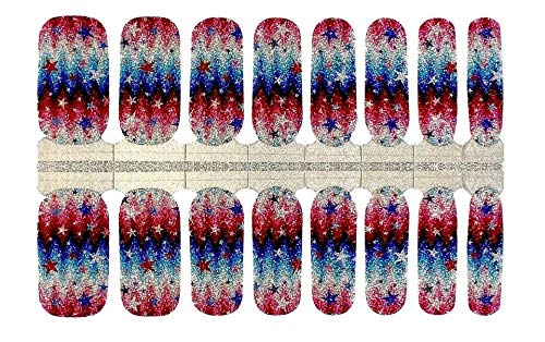 4th of July Star Nail Polish Wraps - Patriotic Nail Art Strips for Independence Day - Perfect for Parties, Festivals & Summer Nail Designs