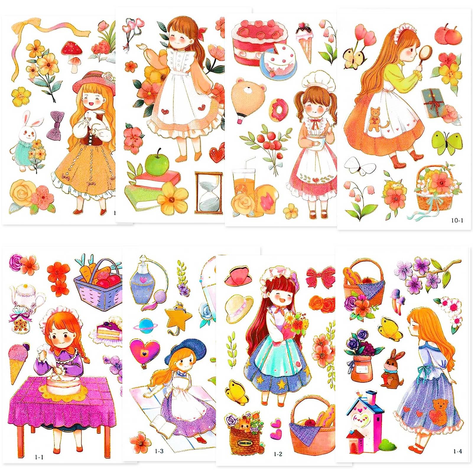 Korean Kawaii Cute Stickers for Journaling, Scrapbooking, Diary & Planner Decoration - DIY Craft Stickers for Albums, Calendars & Notebooks - Perfect for Bullet Journals, School Supplies & Gift Wrapping