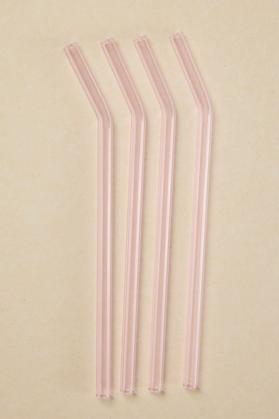 Eco-Friendly Pink Straight Reusable Glass Drinking Straws (Pack of 4) - Perfect for Smoothies, Cocktails & Iced Coffee at Home or Cafe