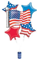 Patriotic Balloon Bouquet - Red White & Blue Balloons for 4th of July Decorations, Memorial Day Party Supplies, Veterans Day Celebrations & Patriotic Events