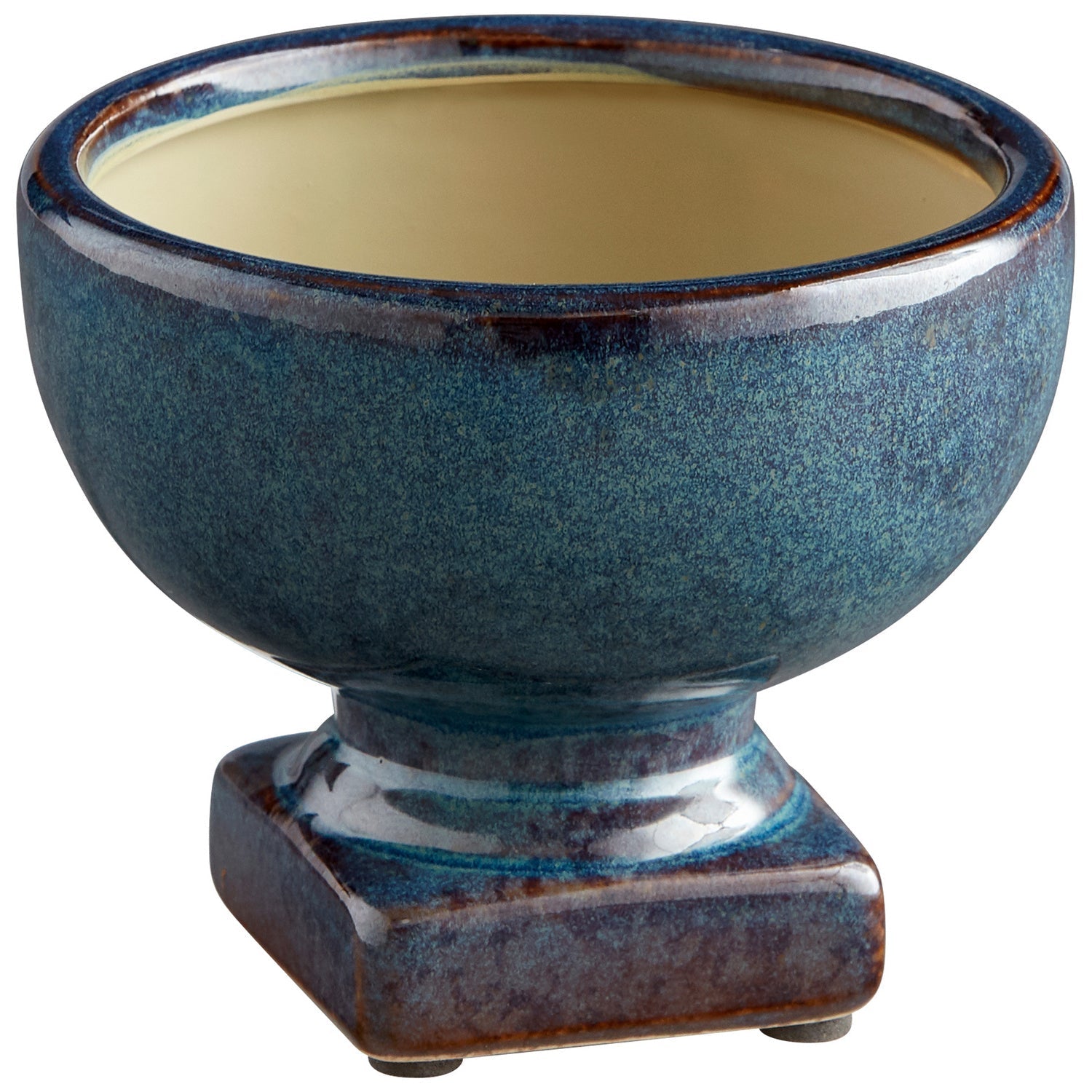 Cyan Design 11045 Big Sky Planter - Blue Glazed Ceramic Small Flower Pot for Indoor Plants, Succulents, Home & Office Decor