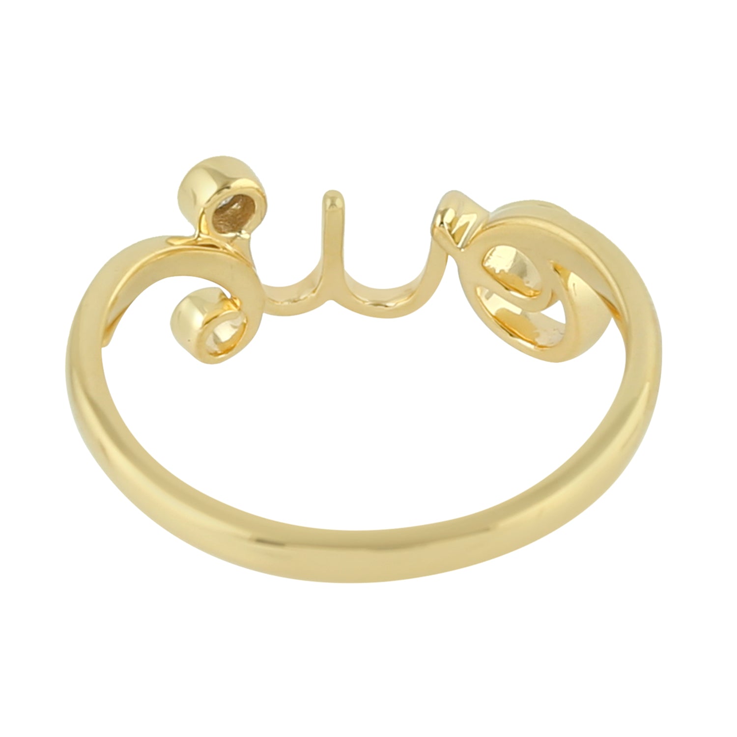 18k Yellow Gold Bezel Diamond Alphabet Initial Ring - Personalized Name Jewelry for Women, Gift for Her, Birthday, Anniversary, Valentine's Day