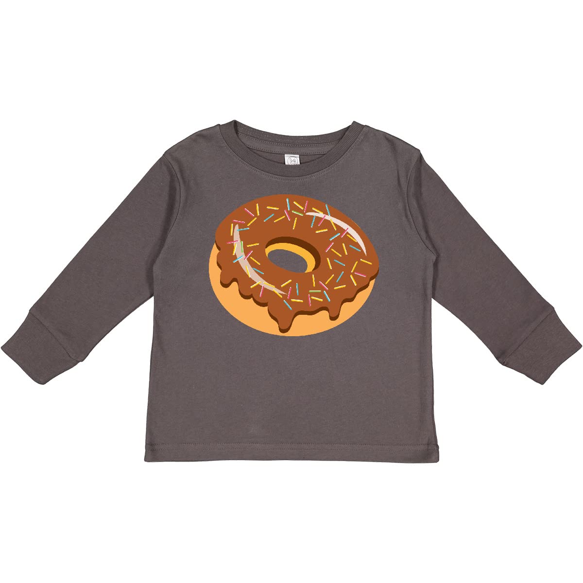 Inktastic Chocolate Donut with Sprinkles Toddler Long Sleeve T-Shirt - Cute Donut Graphic Tee for Kids, Boys & Girls - Soft Cotton Toddler Shirt for Playdates, Birthday Parties & Everyday Wear
