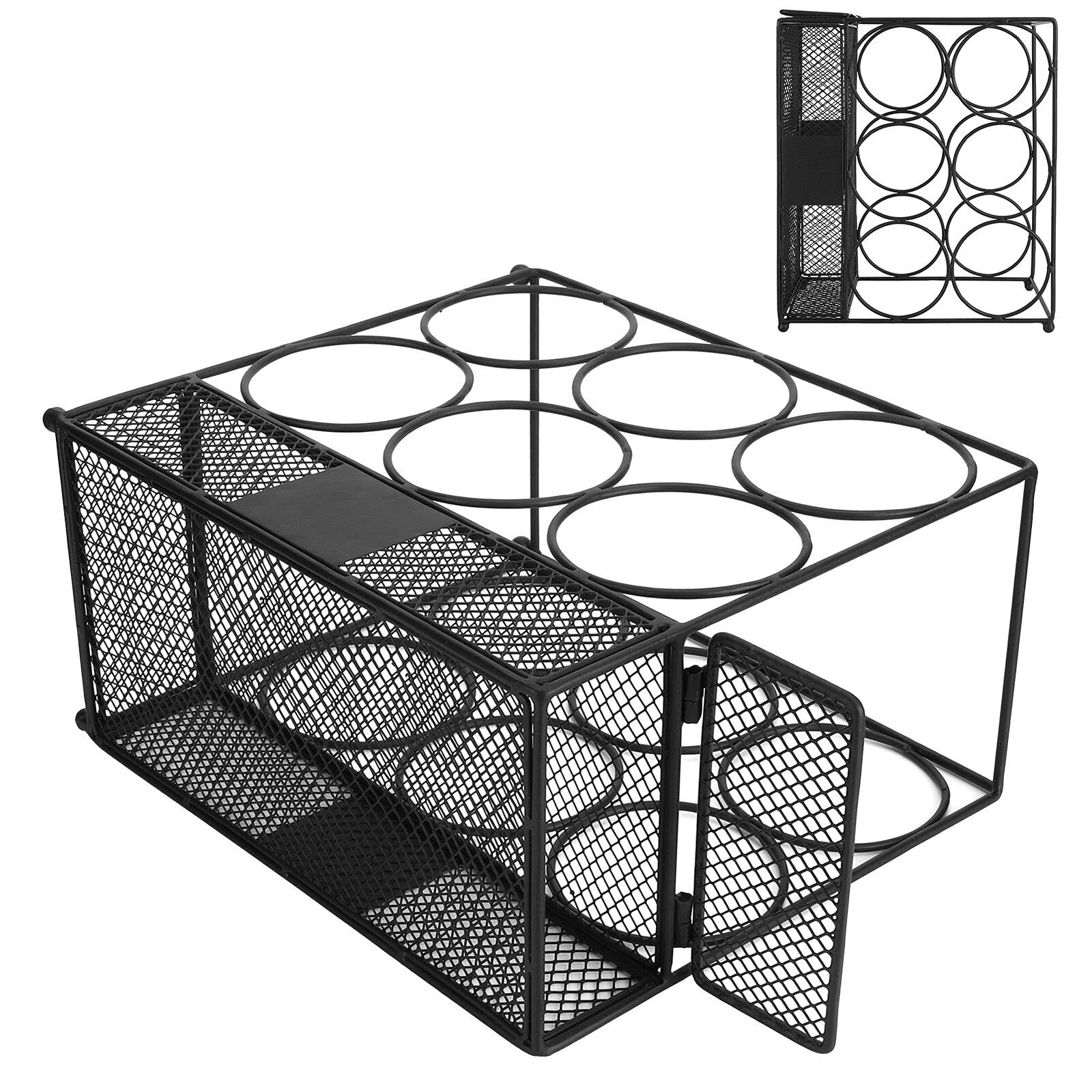 Free Standing Iron Wine Rack for Kitchen & Home - Rustic Wine Shelf Display Holder for Kitchen Counter, Dining Room, Bar, or Pantry Storage