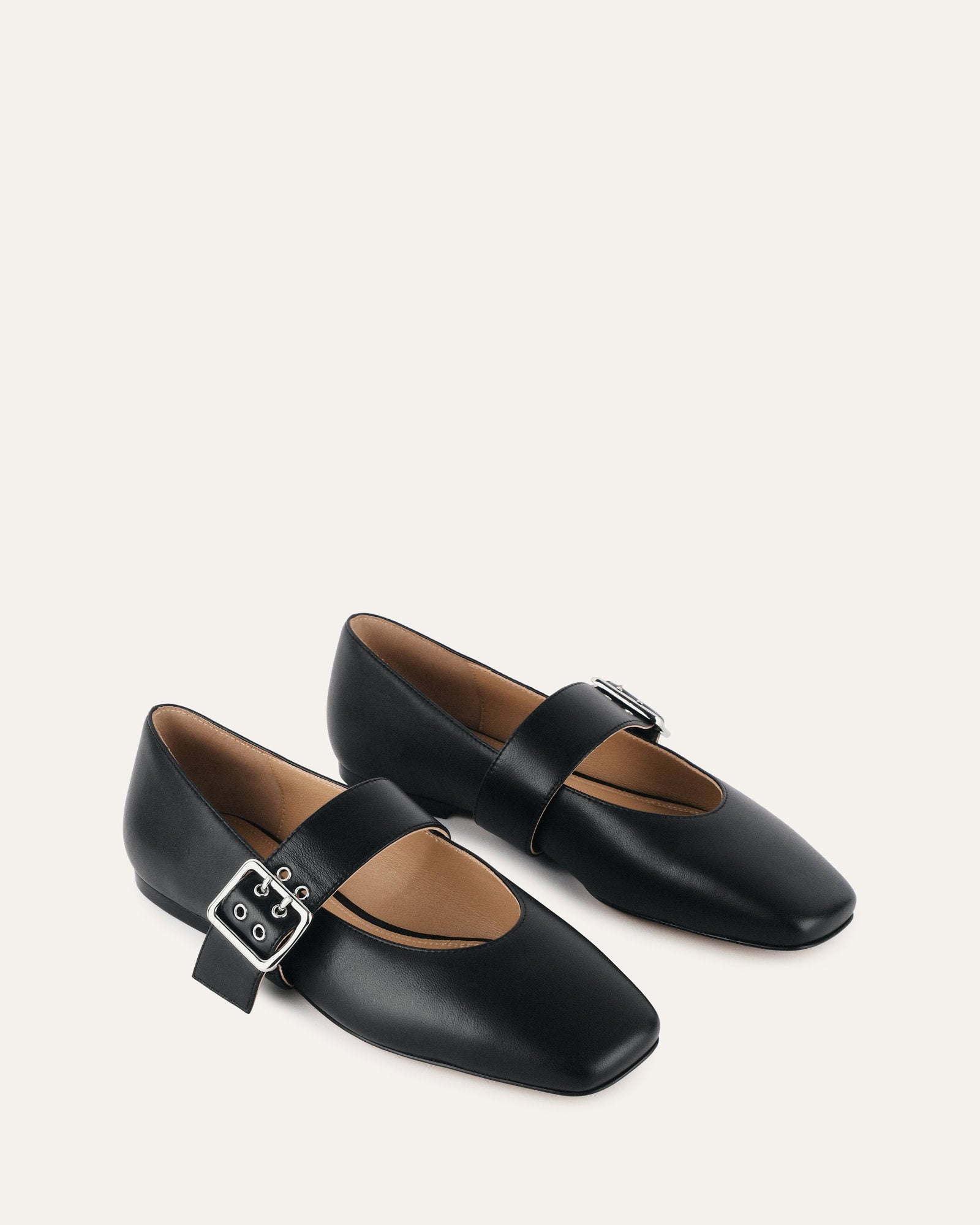 SARAH Women's Black Leather Casual Flats - Comfortable Slip-On Shoes for Work, Travel & Everyday Wear