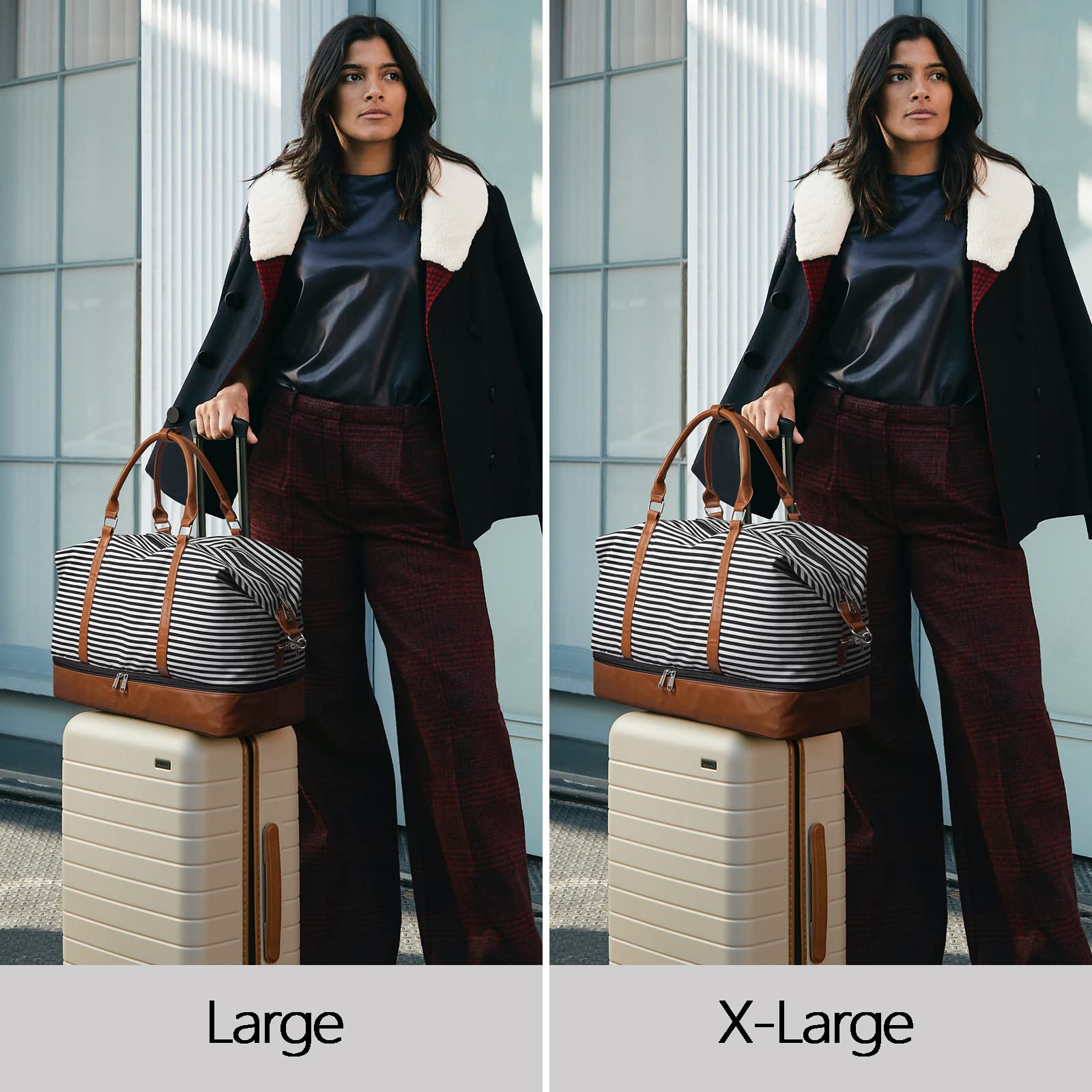 S-ZONE Weekender Bags for Women & Men - Lightweight Travel Duffel Bag with Shoe Compartment, Carry On Duffle Tote for Overnight Trips, Gym, Work & Weekend Getaways