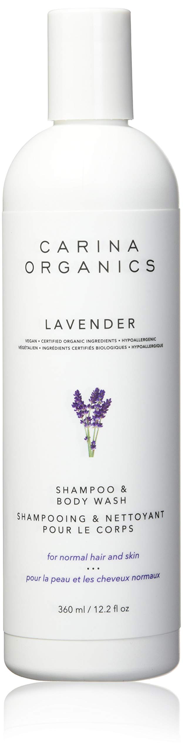 Carina Organics Lavender Shampoo & Body Wash - Natural & Gentle for Hair & Skin - Perfect for Sensitive Skin & Daily Use