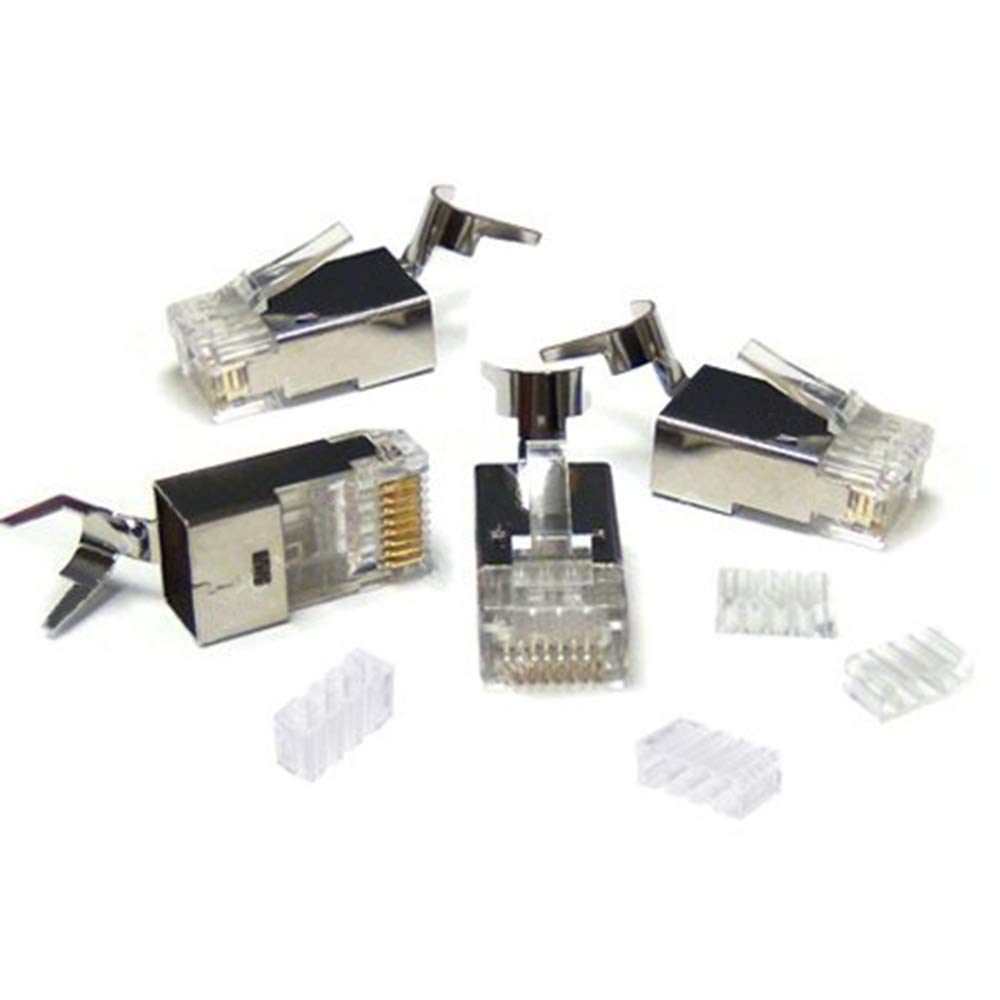 Cat6a Shielded RJ45 Modular Plug Connector - 250 Pack for High-Speed Ethernet Network, Data Center, Server Room & Home Office Wiring