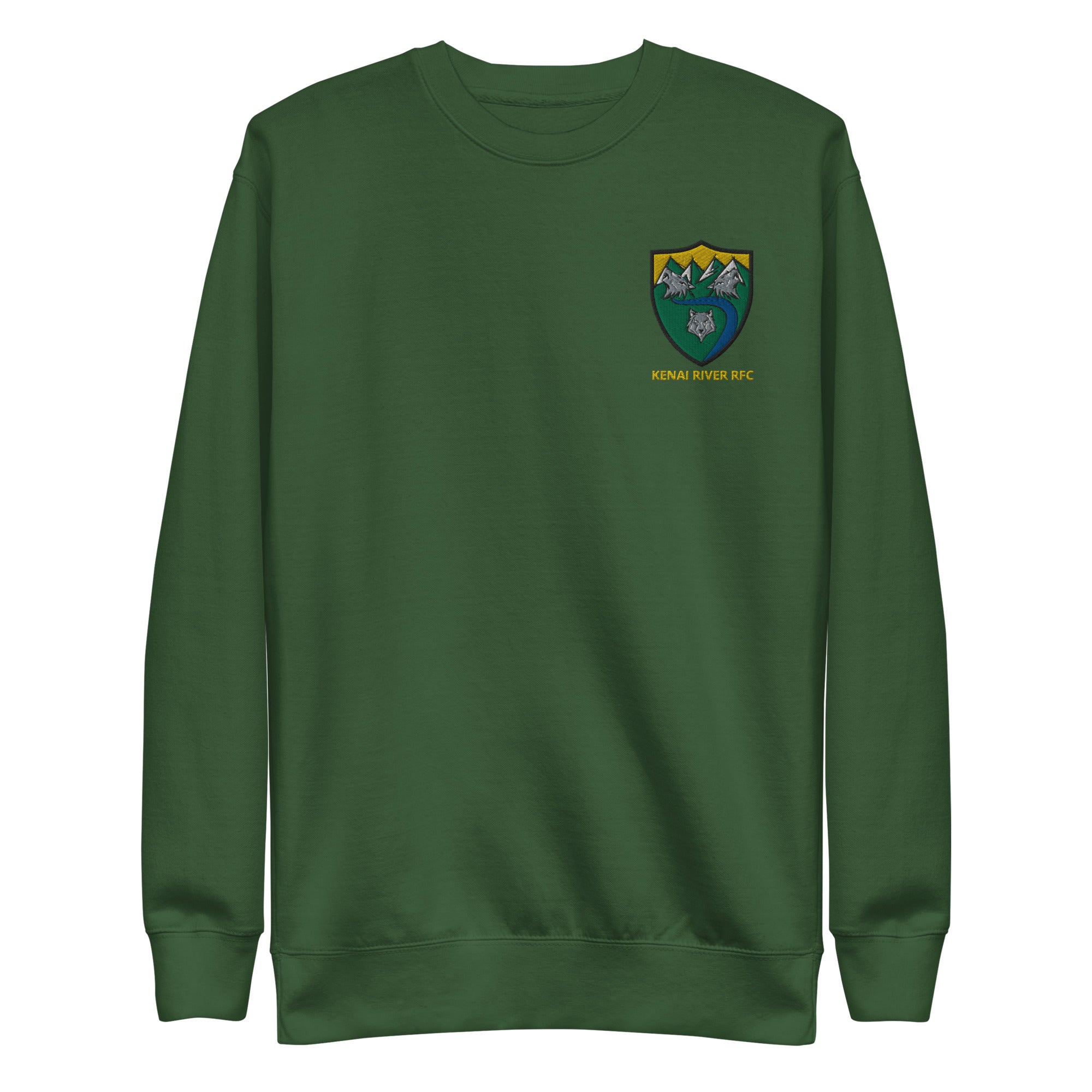 Kenai River RFC Embroidered Crewneck Sweatshirt - Comfortable Cotton Pullover for Men & Women - Perfect for Fishing, Outdoor Adventures & Casual Wear