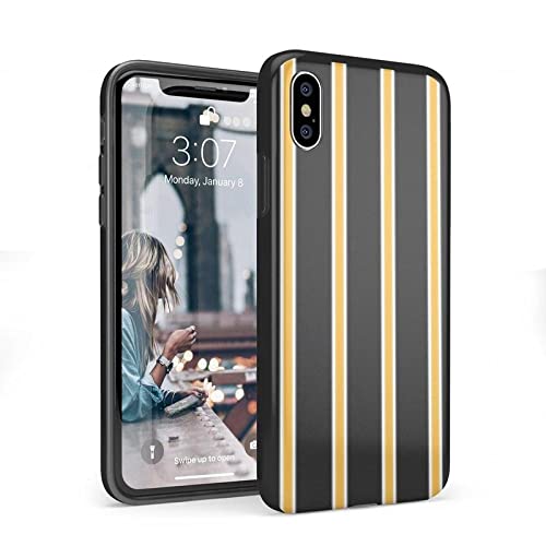 Casely iPhone X/XS Case - Mustard Yellow Pinstripe Design with Fine Lines | Slim Protective Phone Cover for Everyday Use & Fashion Statement
