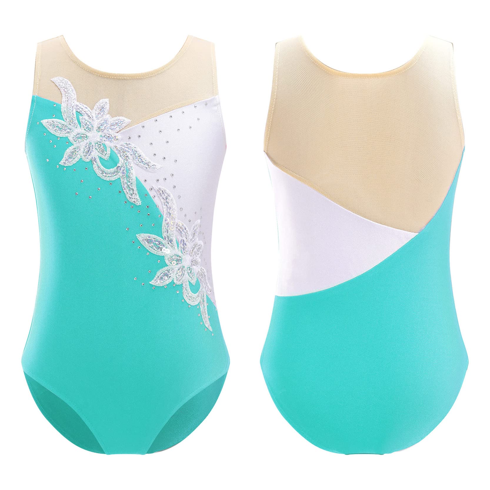 Sparkly Gymnastics Leotards for Girls - Glitter One-Piece Ballet Dancewear, Tumbling Outfits for Performance & Competition | Perfect for Ballet Class, Gymnastics Training & Dance Recitals