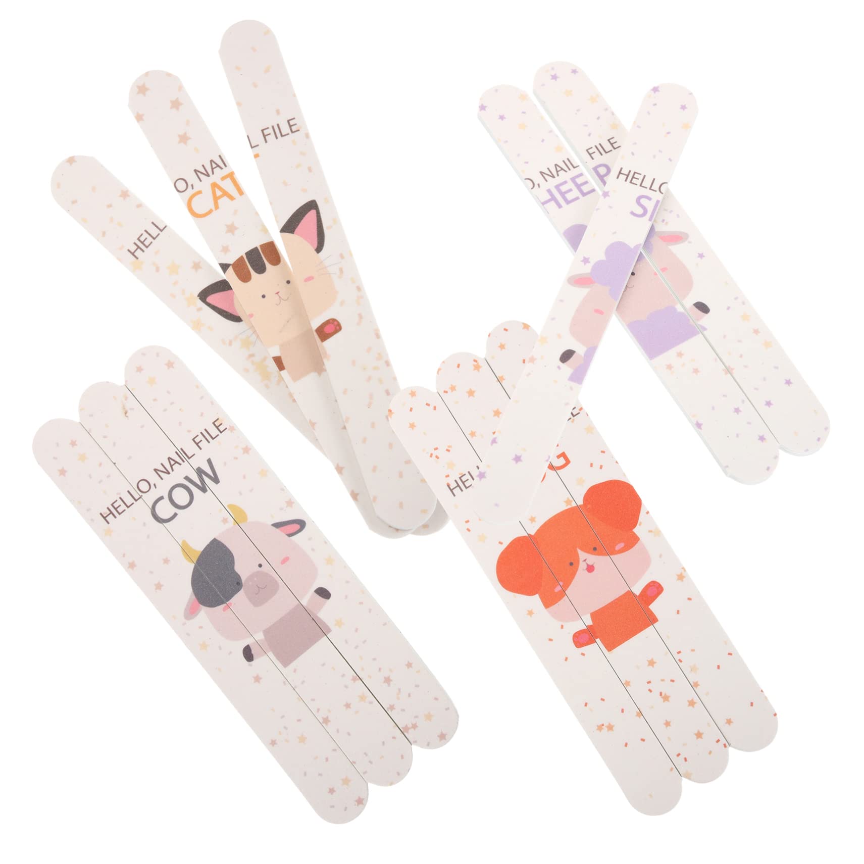 FRCOLOR 12-Piece Professional Manicure & Pedicure Kit - Acrylic Nail Tools Set with Emery Boards, Nail Buffers, Double-Sided Polishing Blocks for Home & Salon Use - Cute Animal Design Nail Care Essentials