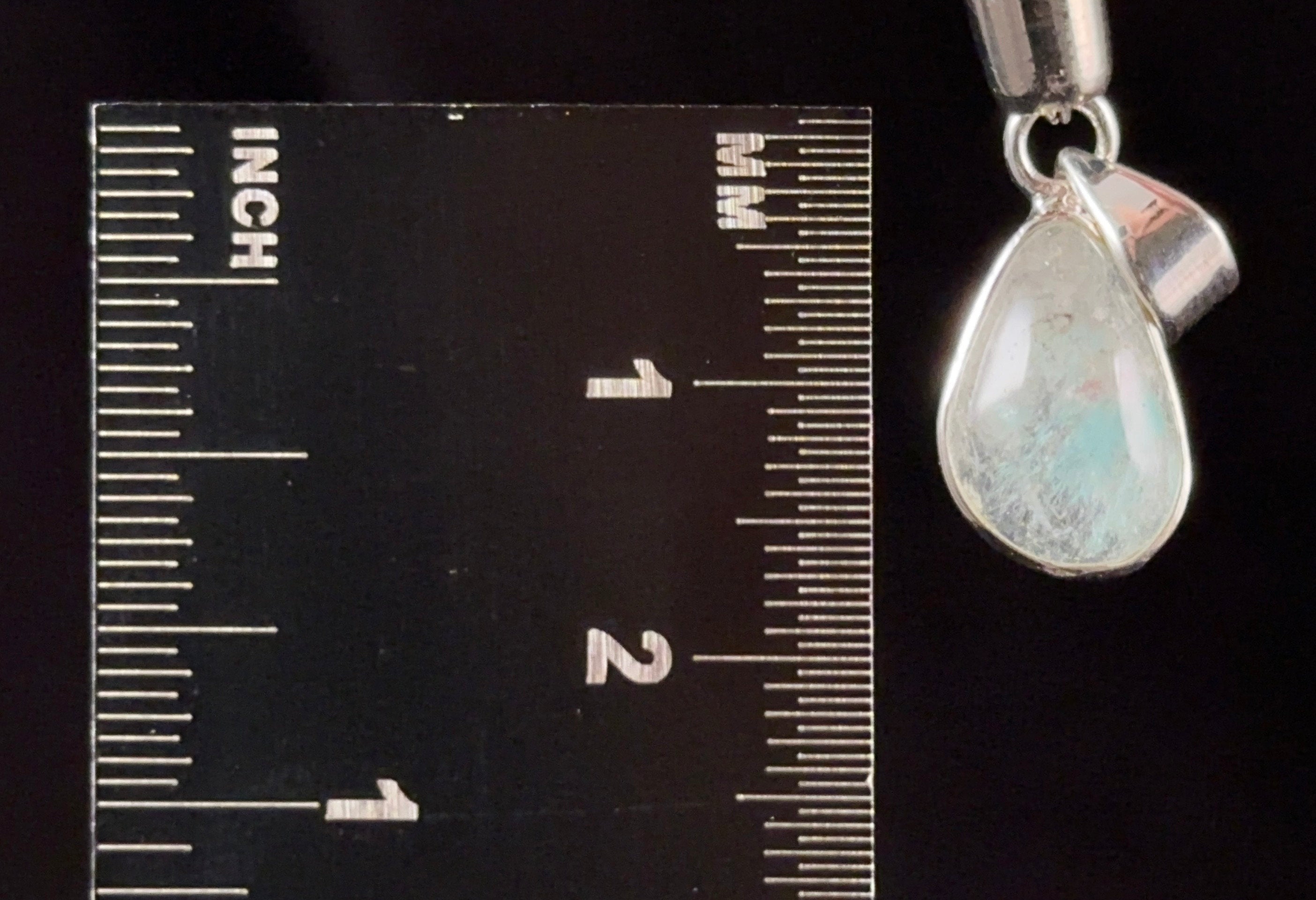 AJOITE in Quartz Crystal Pendant - Sterling Silver Cabochon Fine Jewelry | Healing Crystals & Stones for Meditation & Energy Work | Unique 54535 Gemstone Necklace for Spiritual Healing & Chakra Balancing