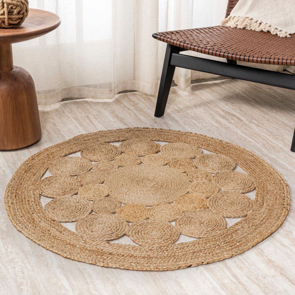 Cassia Round Area Rug - Soft & Durable Non-Slip Floor Carpet for Living Room, Bedroom, Nursery - Perfect for Home Decor & Cozy Spaces