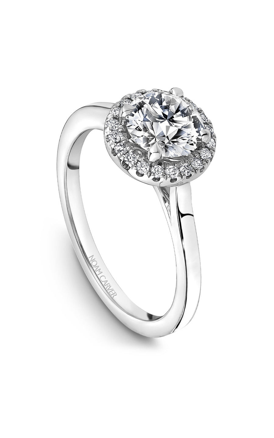 Noam Carver B508 02A Bridal Engagement Ring - 14K White Gold Diamond Wedding Band for Women, Perfect for Proposals, Anniversaries & Romantic Occasions
