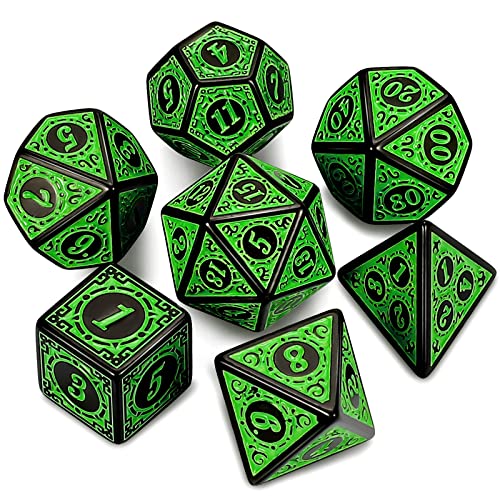 Green Engraved Dice