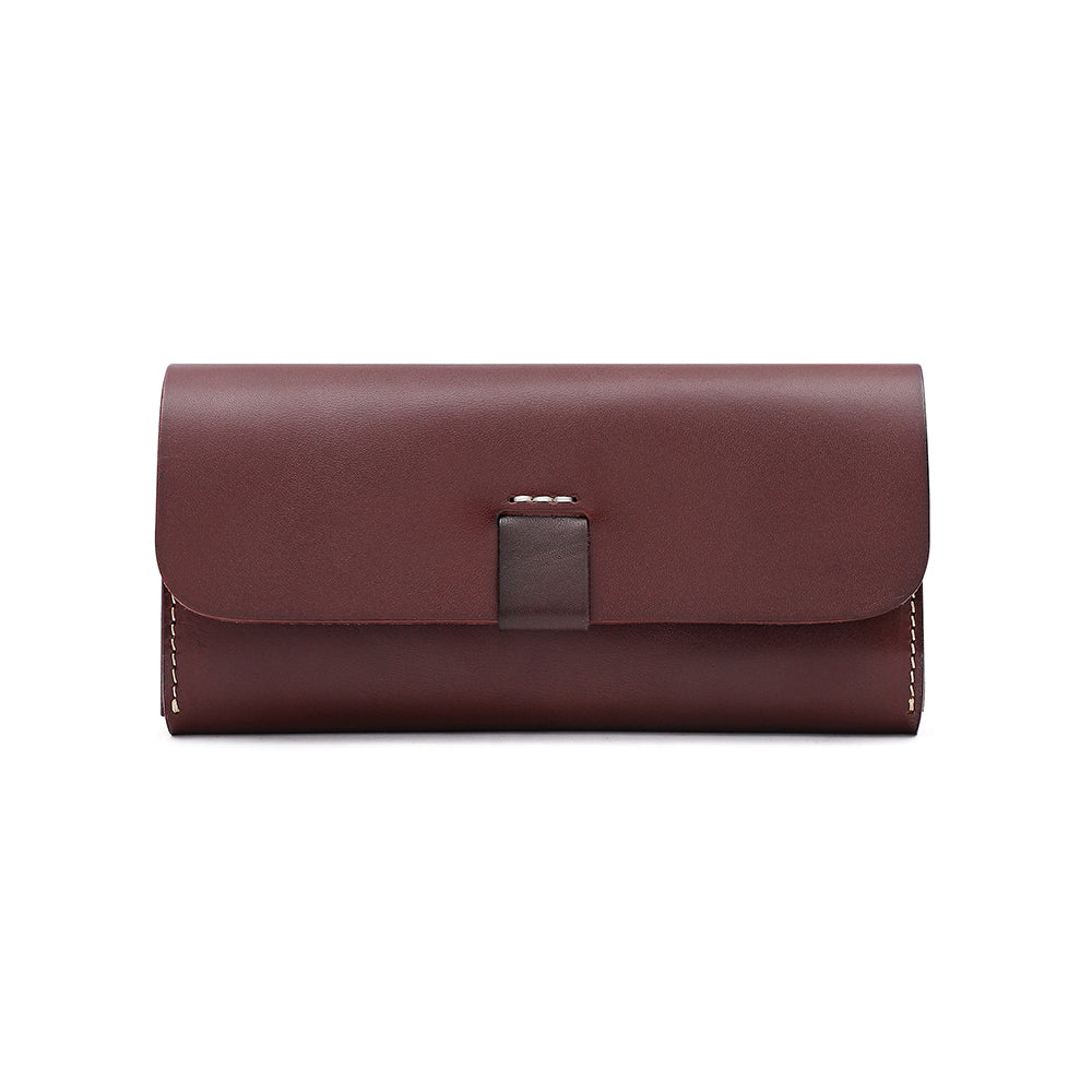 Handmade Genuine Leather Long Bifold Wallet for Women - Slim RFID Blocking Wallet with Multiple Card Slots & ID Window - Perfect for Everyday Use, Travel, and Gift Giving