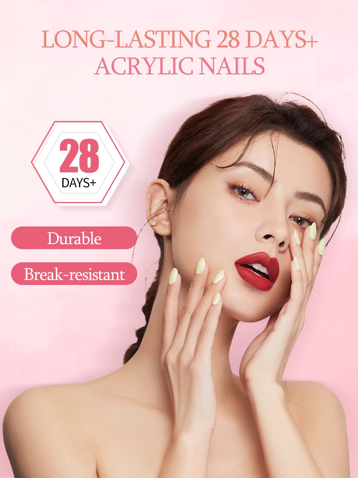 Professional Acrylic Nail Kit Set with Pink, White & Clear Powder - DIY Manicure Supplies for Salon & Home Nail Art | Perfect for Beginners & Professionals