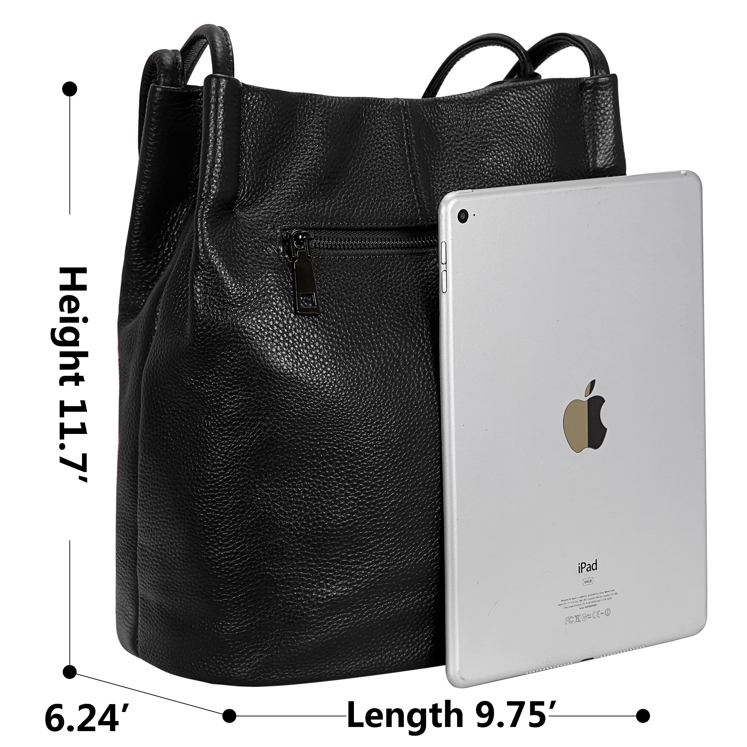 **Iswee Genuine Leather Tote Bucket Bags for Women - Stylish Hobo Shoulder Bags & Handbags - Perfect for Work, Travel, and Everyday Use**
