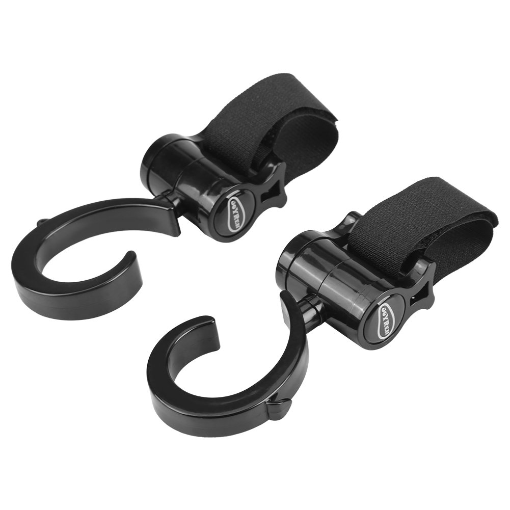 Fdit 2-Pack Stroller Hooks - 360° Rotating ABS Plastic Baby Stroller Hangers for Diaper Bags & Walkers | Perfect for Shopping, Travel & Everyday Use with Infant Pushchairs