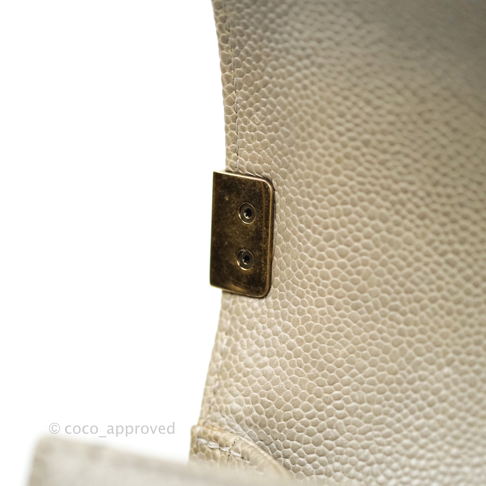 Chanel Boy Quilted Medium Handbag in Taupe Grey Caviar Leather with Gold Hardware - Perfect for Work, Evening Events & Luxury Fashion Accessories