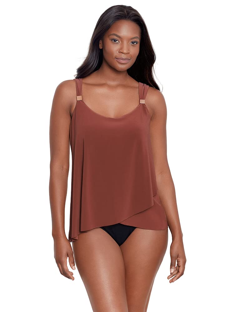 Miraclesuit Women's Underwire Tankini Swimsuit Top - Dazzle Scoop Neck Bra Bathing Suit for Beach, Pool & Vacation | Plus Size Swimwear for Women