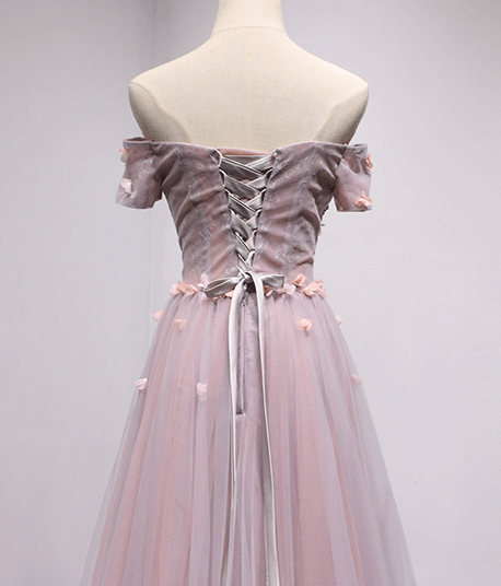 Elegant Off Shoulder Purple Short Sleeve A-Line Long Evening Prom Dress - Perfect for Formal Events, Parties & Special Occasions