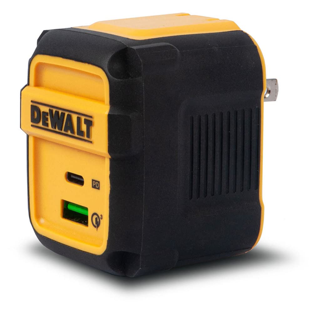 DEWALT Wearable Bluetooth Speaker with USB C to C Charging Cable & 2-Port PD Fast Charger - Perfect for Construction Sites, Outdoor Work & Jobsite Entertainment